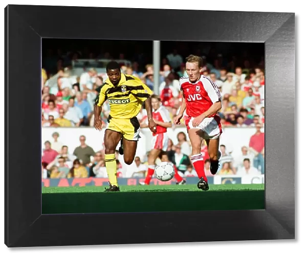 Arsenal 1 v. Coventry 2. Arsenals Lee Dixon in action at Highbury