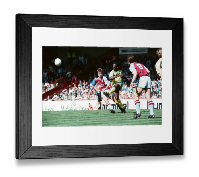 Framed Print : Aston Villa v Norwich City, league match at Villa Park April 1990