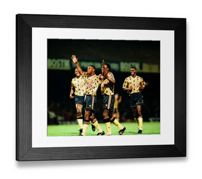 Framed Print : English League Cup Leicester City 1-1 Arsenal. 25-09-1991 Ian Wright Framed Print : English League Cup Leicester City 1-1 Arsenal. 25-09-1991 Ian Wright