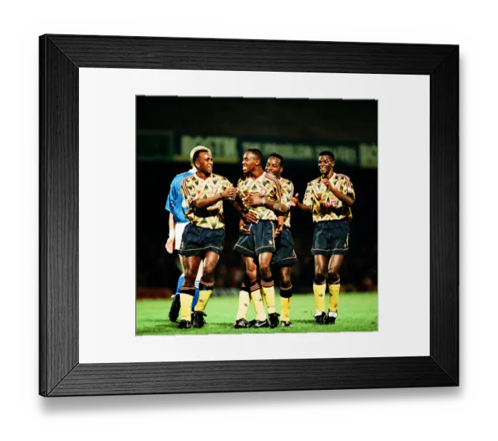 Framed Print : English League Cup Leicester City 1-1 Arsenal. 25-09-1991 Ian Wright