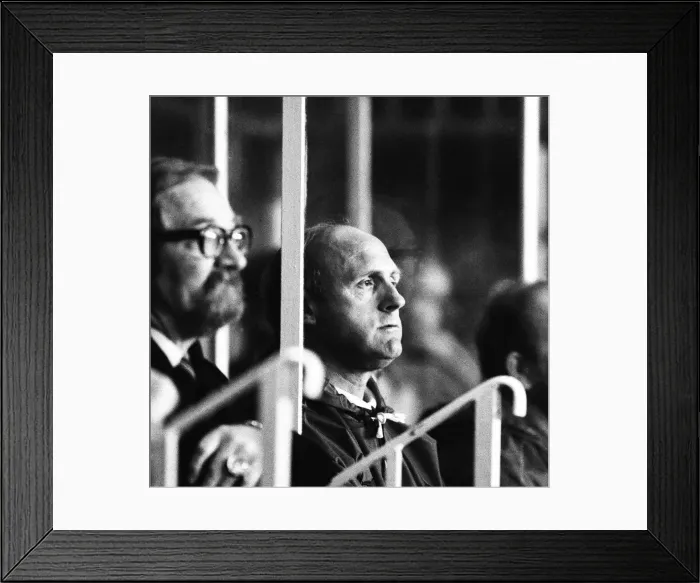 Framed Print : Don Howe watching Arsenal away at Watford before coming Arsenal manager Framed Print : Don Howe watching Arsenal away at Watford before coming Arsenal manager