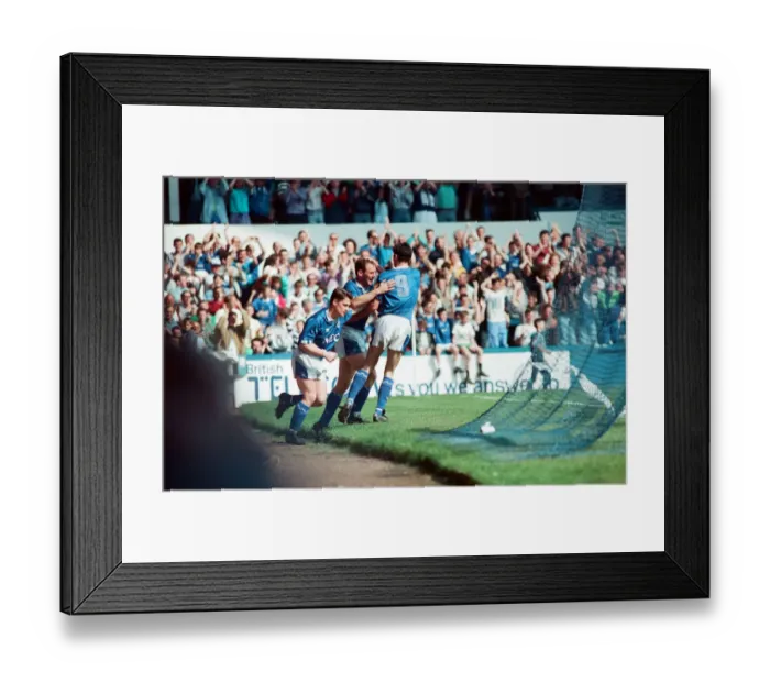 Framed Print : Everton v Aston Villa league match at Goodison Park May 1990