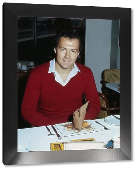 Franz Beckenbauer former Bayern Munich football player November 1981 Sitting at