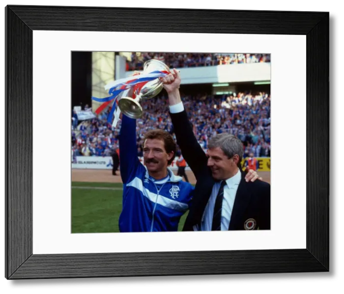 Framed Print : Graeme Souness & Walter Smith with trophy May 1987 Framed Print : Graeme Souness & Walter Smith with trophy May 1987