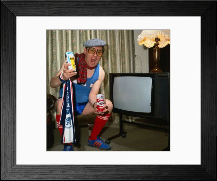 Framed Print : Andy Cameron ready for the World cup May 1986 Framed Print : Andy Cameron ready for the World cup May 1986