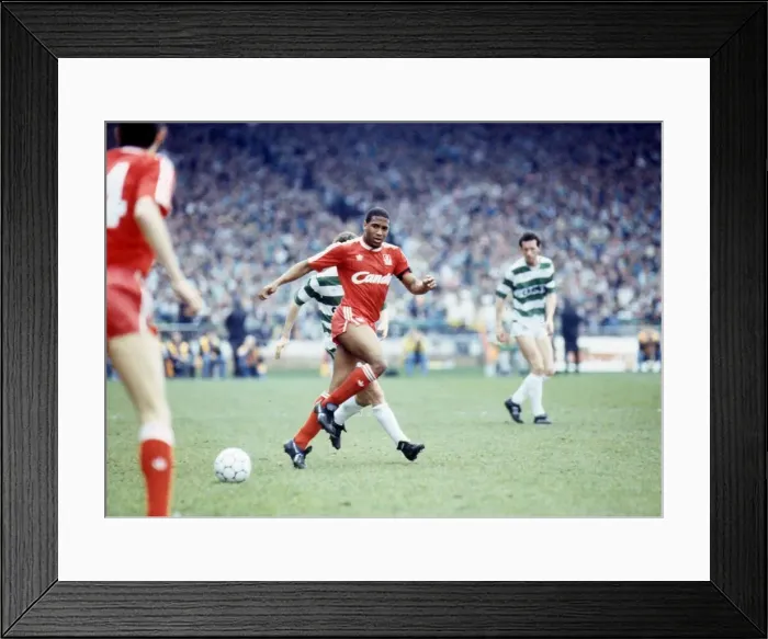 Framed Print : John Barnes in action against Celtic April 1989 Framed Print : John Barnes in action against Celtic April 1989