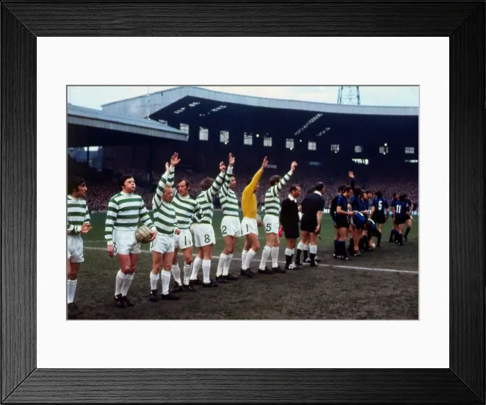 Framed Print : Celtic and Inter players wave to crowd April 1972 Framed Print : Celtic and Inter players wave to crowd April 1972