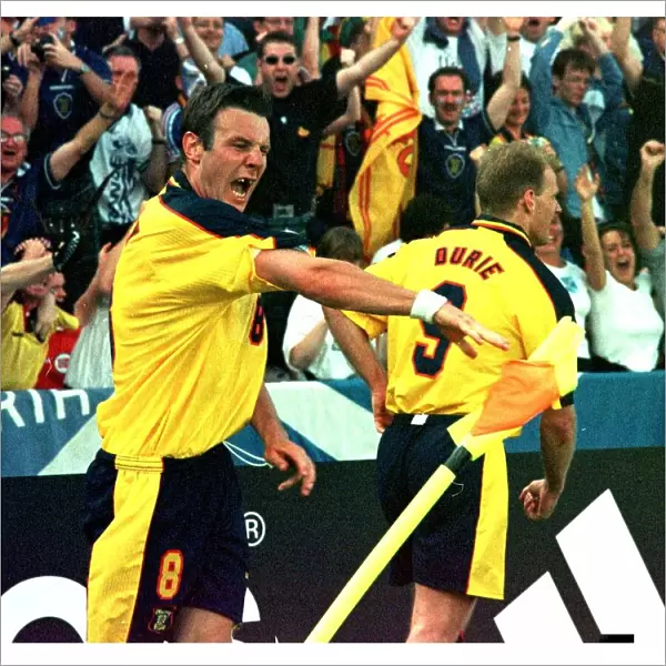 Scotland 1 Norway 1 World Cup Group A Craig Burley hits corner flag in