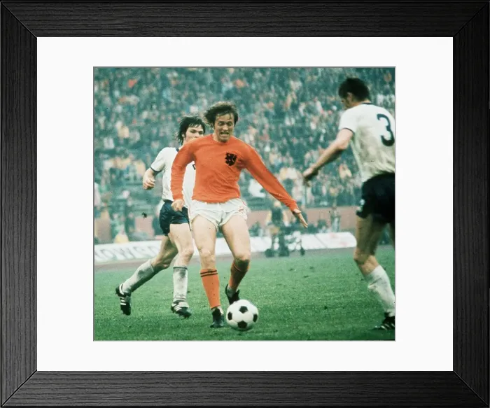 Framed Print : Ari Haan Holland football player faces Bransch 1974