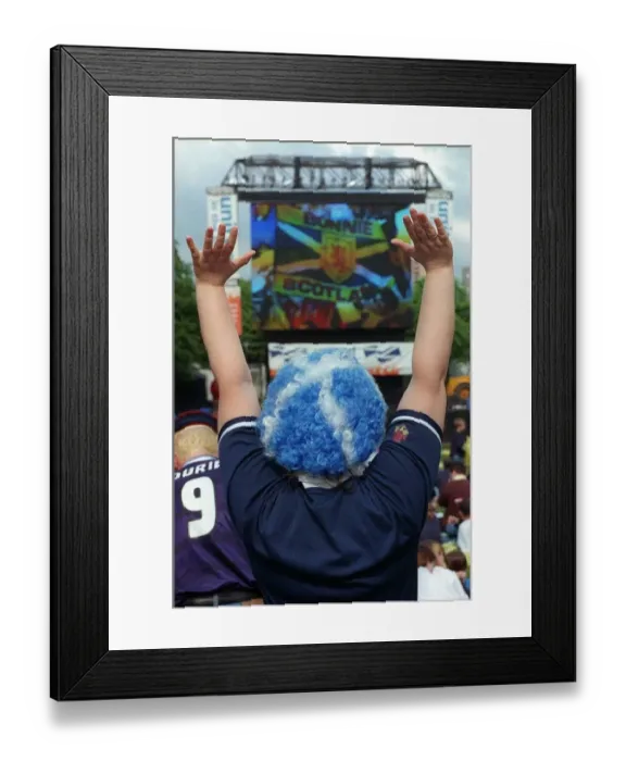 Framed Print : Scotland football fans Glasgow 16th June 1998 World Cup France 1998 football