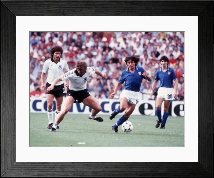Framed Print : Italy v West Germany World Cup 1982 football Briegel, Conti, Breitner, Rossi