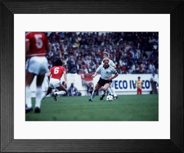 Framed Print : West Germany 4 Chile 1 World Cup 1982 football Brubesch (white Framed Print : West Germany 4 Chile 1 World Cup 1982 football Brubesch (white