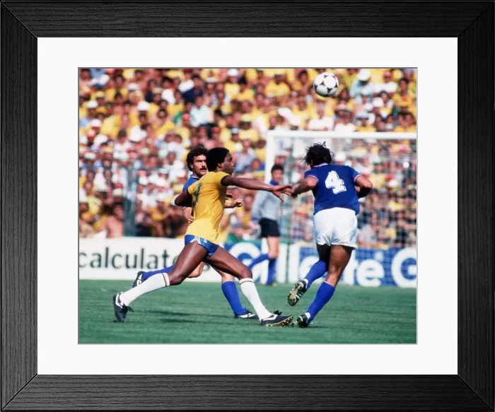 Framed Print : Italy v Brazil World Cup 1982 football Serginho, Cabrini Framed Print : Italy v Brazil World Cup 1982 football Serginho, Cabrini