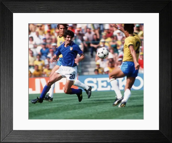 Framed Print : Italy 3 Brazil 2 World Cup 1982 football Rossi, Oscar, Leandro Framed Print : Italy 3 Brazil 2 World Cup 1982 football Rossi, Oscar, Leandro