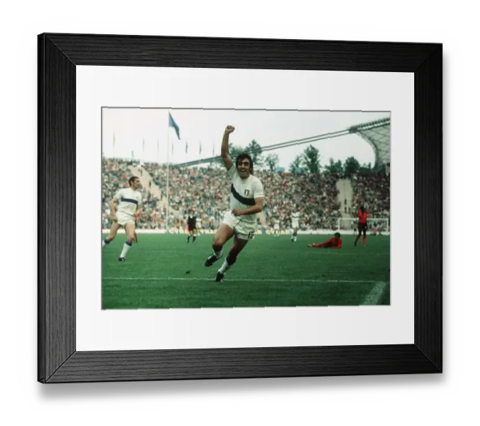 Framed Print : Italy versus Haiti World Cup 1974 Anastasi scores for Italy