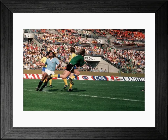 Framed Print : Sweden v Uruguay World Cup 1974 football Framed Print : Sweden v Uruguay World Cup 1974 football
