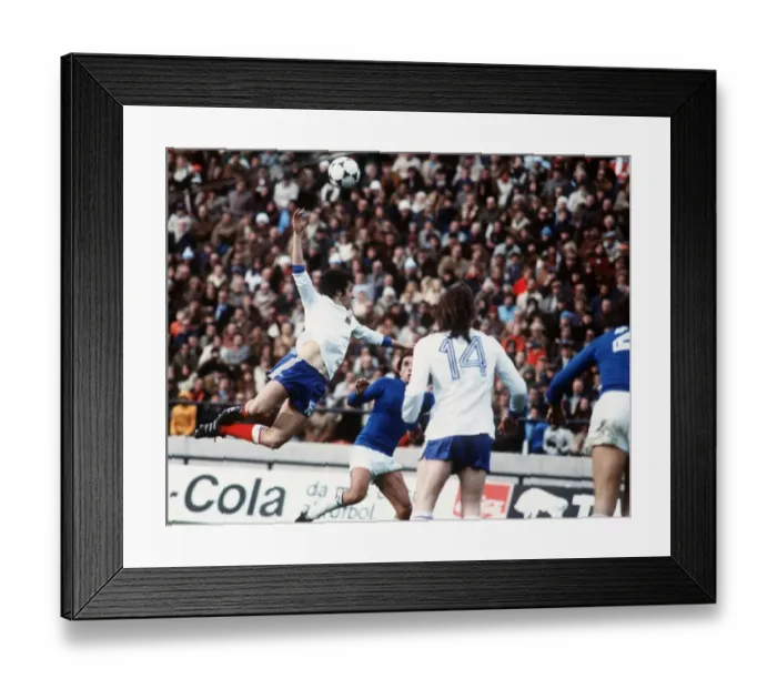 Framed Print : France v Italy World Cup 1978 football Platini jumps for ball, Berdoll no14