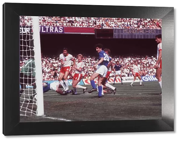 Poland v Italy 1982 World Cup Paolo Rossi scores a goal for italy