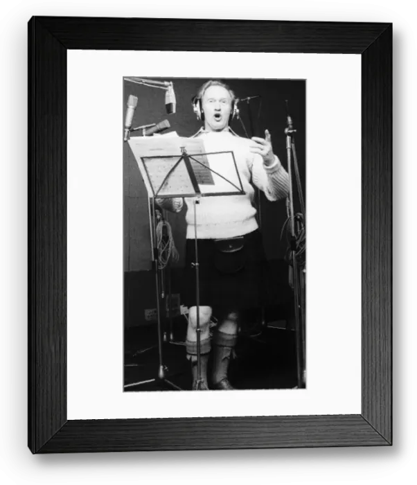 Framed Print : Gordon Jackson actor in studio 1974 recording Scottish World Cup song Look out Framed Print : Gordon Jackson actor in studio 1974 recording Scottish World Cup song Look out