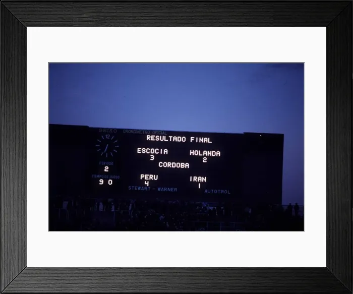 Framed Print : World Cup 1978 Argentina scoreboard group 4 final results Framed Print : World Cup 1978 Argentina scoreboard group 4 final results