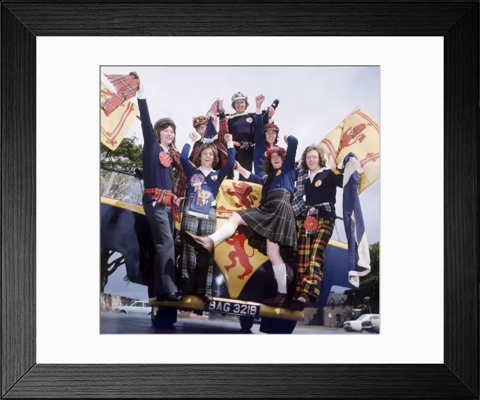 Framed Print : Tartan Army Scotland football supporters at World Cup 1974