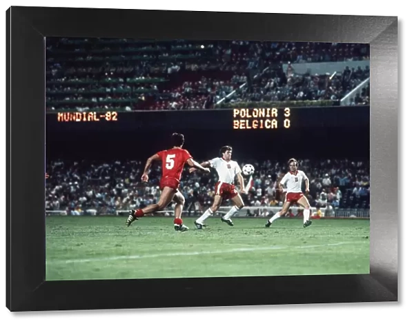 Poland v Belgium 1982 World Cup Michel Renquin tries to make up ground as