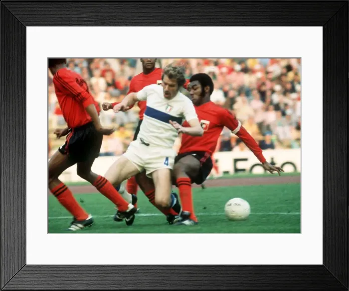 Framed Print : Benetti Italy World Cup 1974 Italy v Haiti football Framed Print : Benetti Italy World Cup 1974 Italy v Haiti football