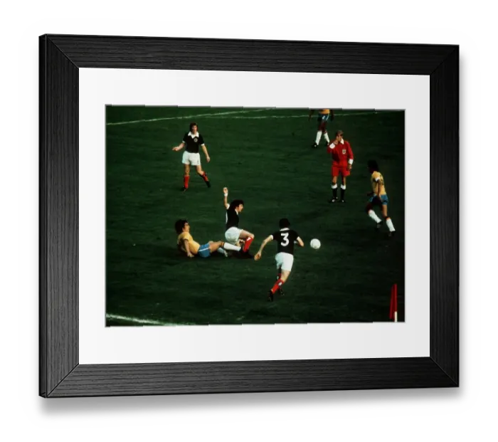 Framed Print : World Cup 1974 Scotland Brazil Morgan fouled referee Van Gemert blows whistle Framed Print : World Cup 1974 Scotland Brazil Morgan fouled referee Van Gemert blows whistle