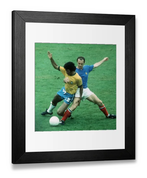 Framed Print : Brazil v Yugoslavia World Cup 1974 football Framed Print : Brazil v Yugoslavia World Cup 1974 football