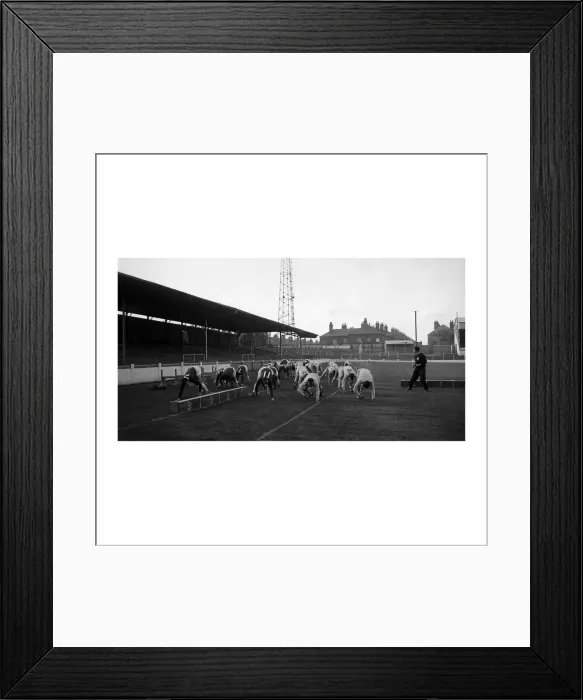 Framed Print : Coventry City Football Club players pictured during a training demo at Highfield Road Framed Print : Coventry City Football Club players pictured during a training demo at Highfield Road