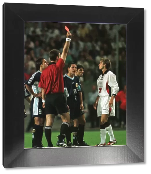 World Cup 1998 Last 16 England 2 Argentina 2 David Beckham is