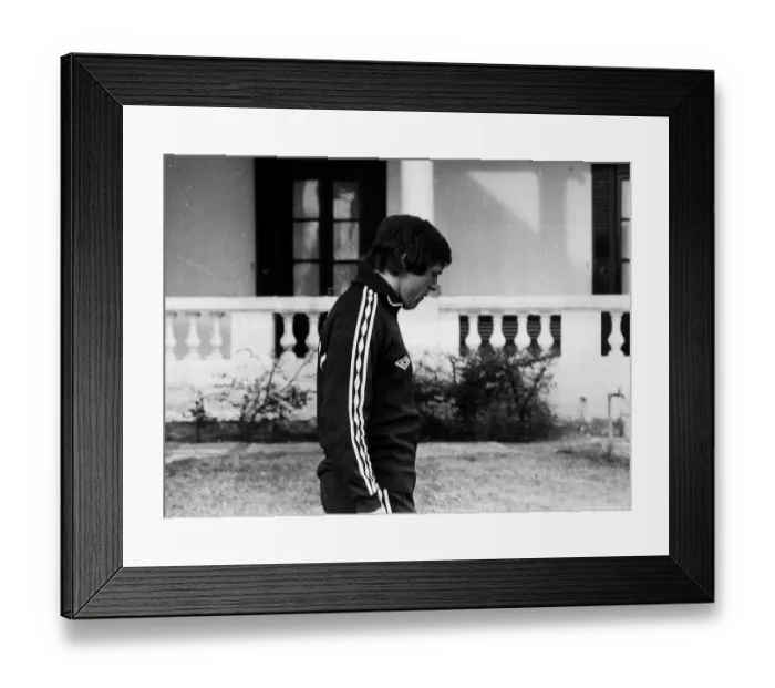 Framed Print : World Cup 1978 Willie Johnston of Scotland, walking at team headquarters after Framed Print : World Cup 1978 Willie Johnston of Scotland, walking at team headquarters after