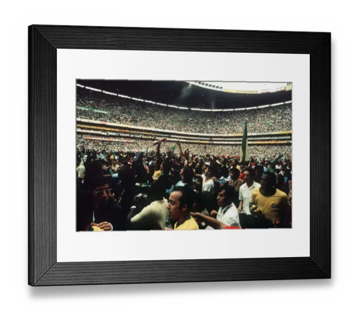 Framed Print : World Cup final 1970 Brazil 4 Italy 1 Brazilian fans celebrate victory in