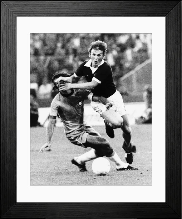Framed Print : Kenny Dalglish footballer Scotland Celtic FC playing in World Cup 1974 in West Germany Framed Print : Kenny Dalglish footballer Scotland Celtic FC playing in World Cup 1974 in West Germany