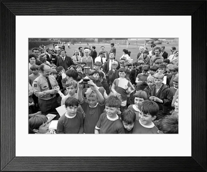 Framed Print : The 2nd Leamington (St. Peter s) Cub Scouts football team in a celebratory mood after Framed Print : The 2nd Leamington (St. Peter s) Cub Scouts football team in a celebratory mood after