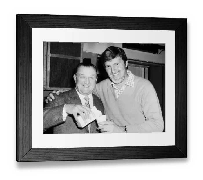 Framed Print : Jimmy Hill March 1983 TV Presenter with Bob Paisley Liverpool Football Manager