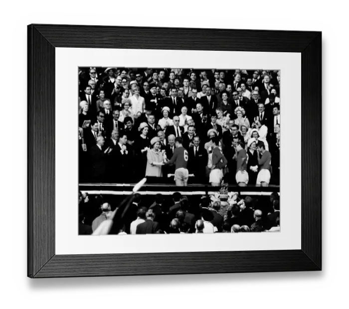Framed Print : World Cup Final Football 1966 England 4 Germany 2 at Wembley Queen