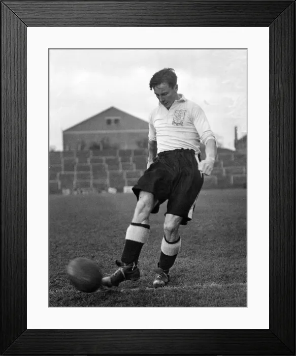 Framed Print : Bedford Jezzard Fulham football player, inside left, pictured during training session Framed Print : Bedford Jezzard Fulham football player, inside left, pictured during training session