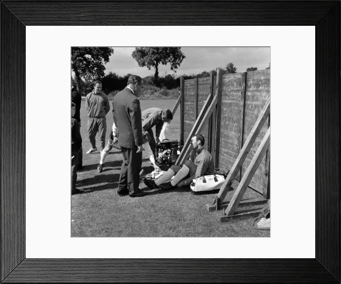 Framed Print : England team training during the World cup tournament in England