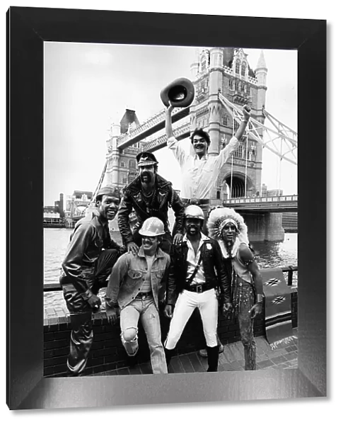 Village People gay American pop group at 1980 Tower Bridge London