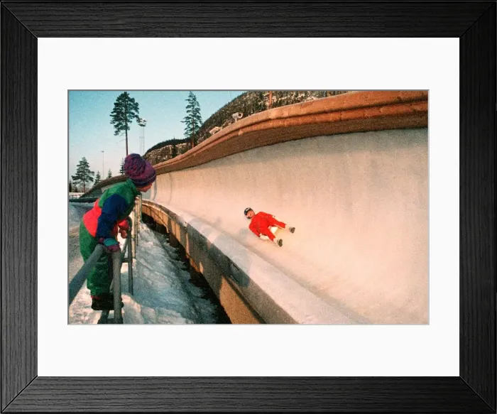 Framed Print : Bobsleigh run for Winter Olympics in Norway 1994