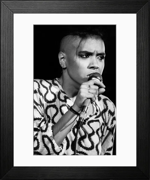 Framed Print : Annabella Lwin pop singer on stage in Cardiff 1981