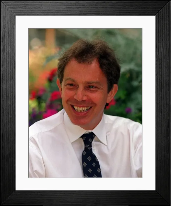 Framed Print : Tony Blair Prime Minister at 10 Downing Street 28 July 1997 interviewed by Mirror editor