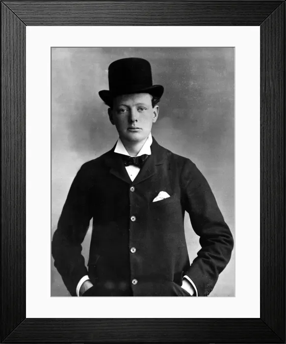 Framed Print : Sir Winston Churchill as Conservative candidate in the Oldham by-election 1899 wearing a Framed Print : Sir Winston Churchill as Conservative candidate in the Oldham by-election 1899 wearing a