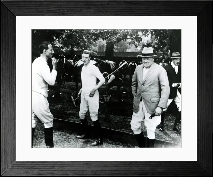 Framed Print : Winston Churchill in riding gear with Edward, Prince of Wales. Circa 1930