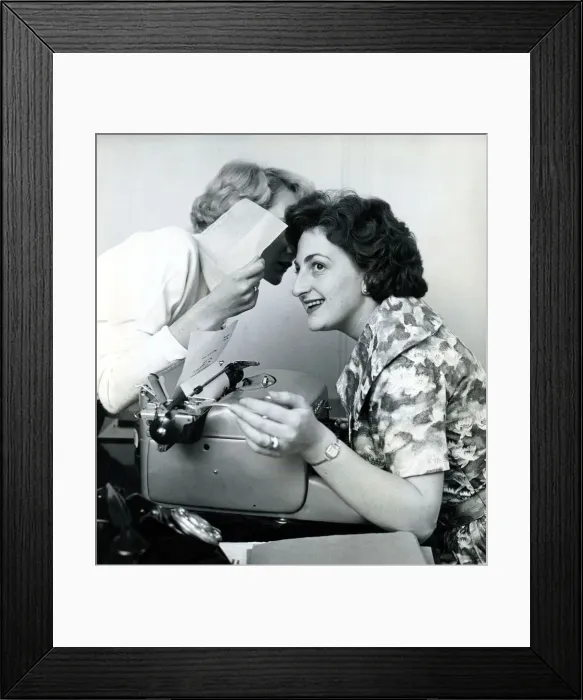 Framed Print : Wicked whispers, November 1960 Girls gossiping in the office Framed Print : Wicked whispers, November 1960 Girls gossiping in the office