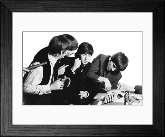 Framed Print : The Beatles prepare for a New York press conference during the tour of the USA Framed Print : The Beatles prepare for a New York press conference during the tour of the USA