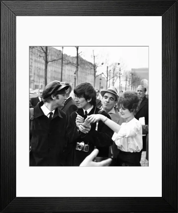 Framed Print : John Lennon, Paul MCCartney and George Harrison on the Champs Elysees before Ringo Framed Print : John Lennon, Paul MCCartney and George Harrison on the Champs Elysees before Ringo