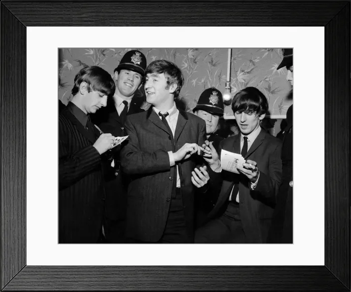 Framed Print : Beatles files 1963 The Beatles Ringo Starr John Lennon & George Harrison sign Framed Print : Beatles files 1963 The Beatles Ringo Starr John Lennon & George Harrison sign