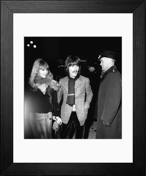 Framed Print : The Beatles The Beatles October 1967 George Harrison attending a film premiere in Framed Print : The Beatles The Beatles October 1967 George Harrison attending a film premiere in